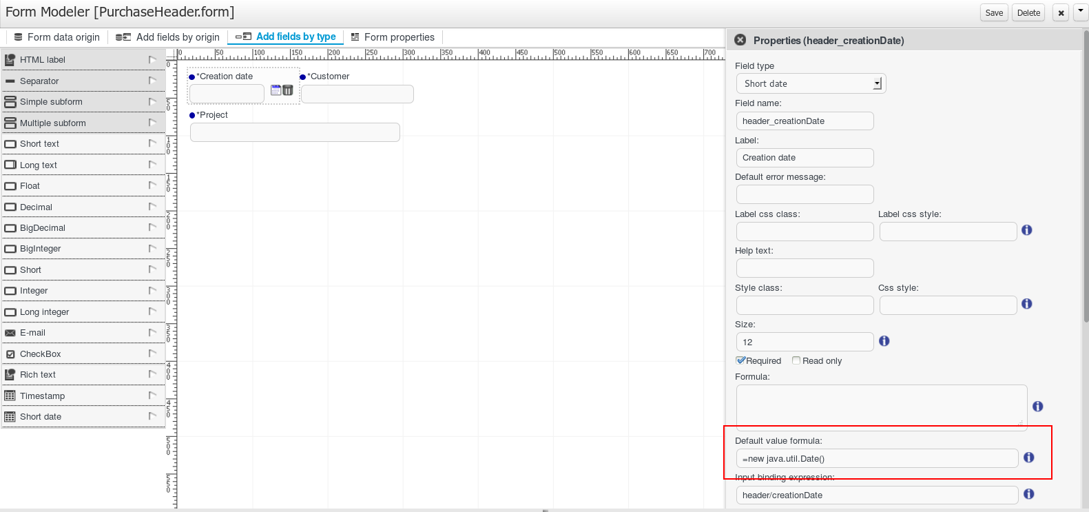 Setting default value formula