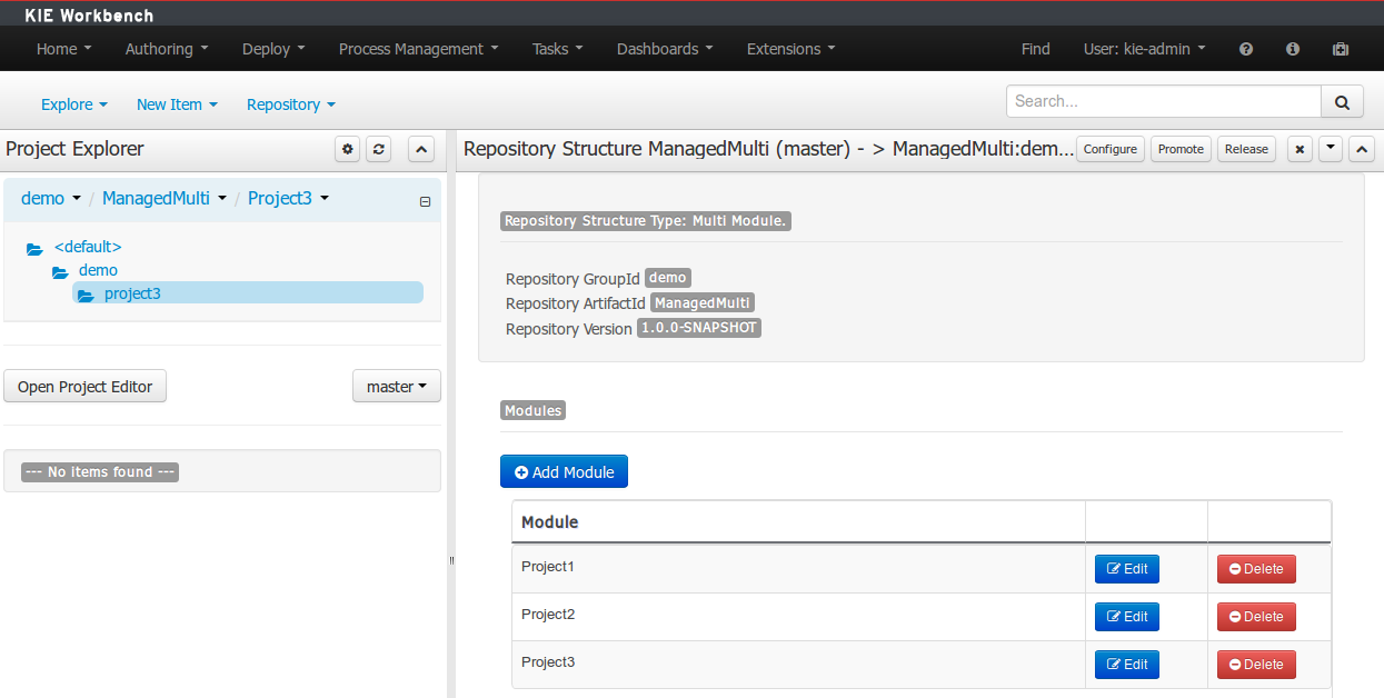 Multi Project Managed Repository