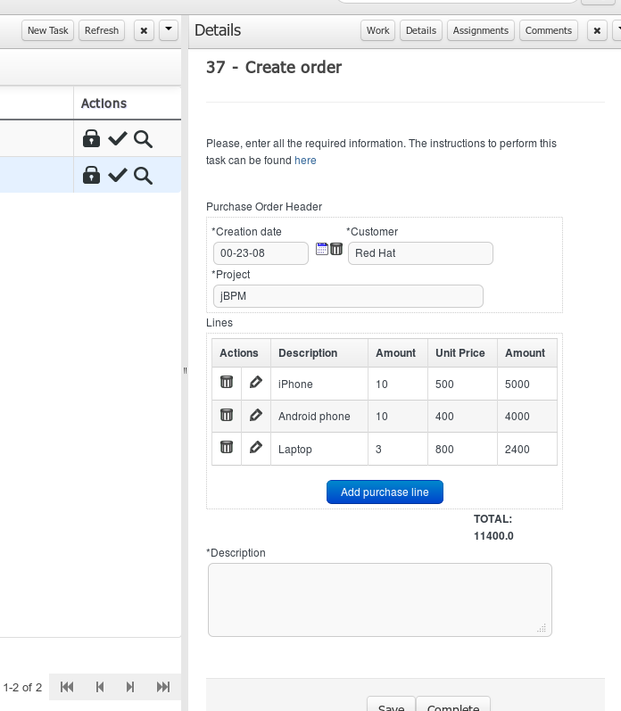 Process example