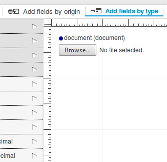 Form generated showing a org.jbpm.document.Document input