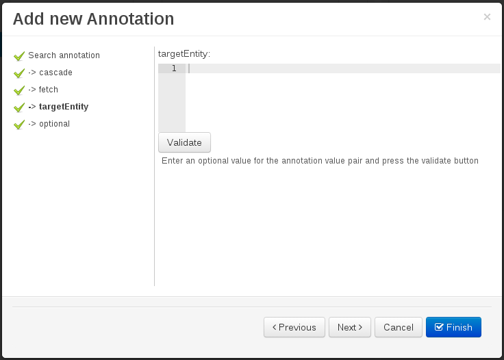 Generic annotation parameter editor