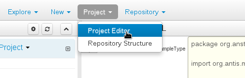 Selecting "Project Editor"