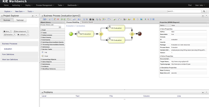 Web-based designer for creating BPMN2 processes