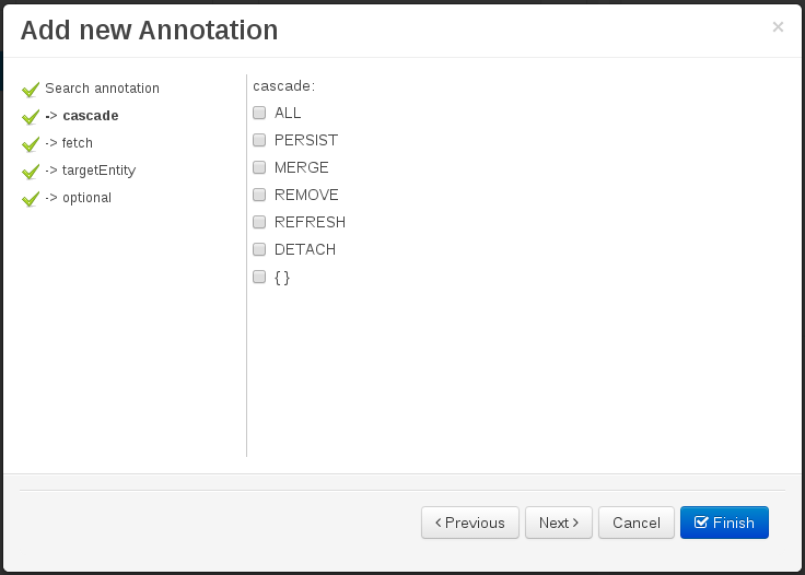 Automatically generated enum values editor for an Enumeration annotation parameter.