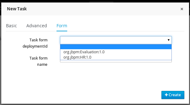 task new task form deployment