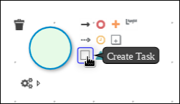 screen capture of Create Task icon