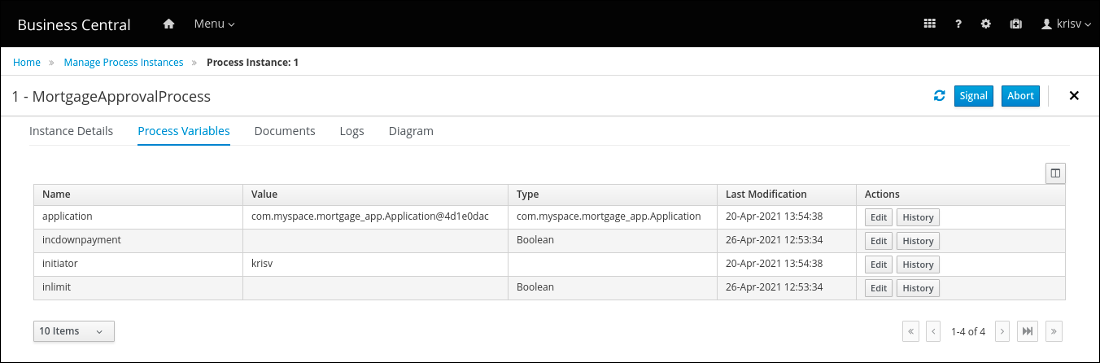 Process variable value edit button