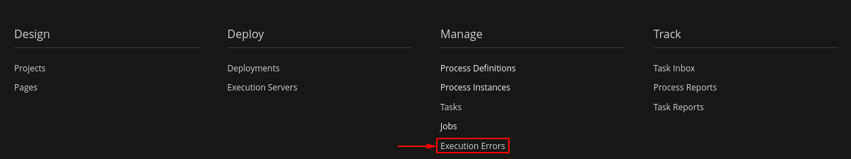 errors menu