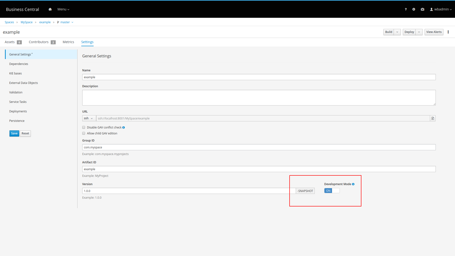 streamline dev mode toggle