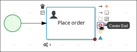 screen capture of the Place order user task