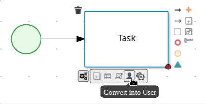 screen capture of Convert into User icon